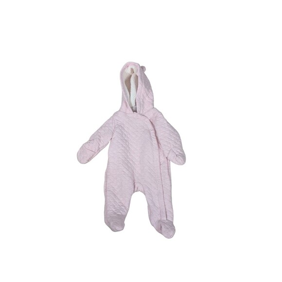 Carter's Snowsuit Sz 3 Months Baby Girl's Pink Quilted Snap Button Zipper Winter - Picture 1 of 7